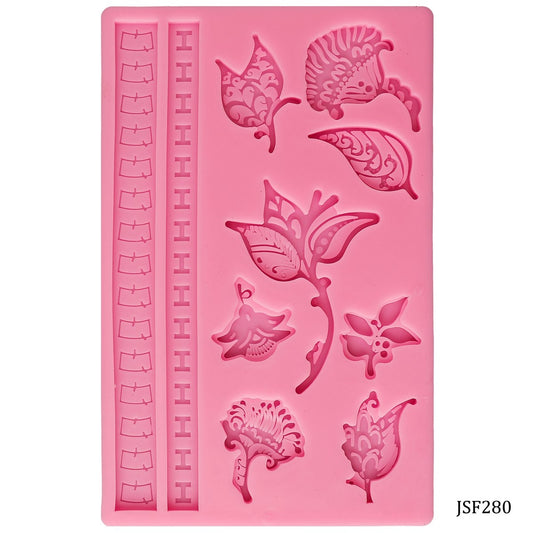 Silicone Mould Flower & Border