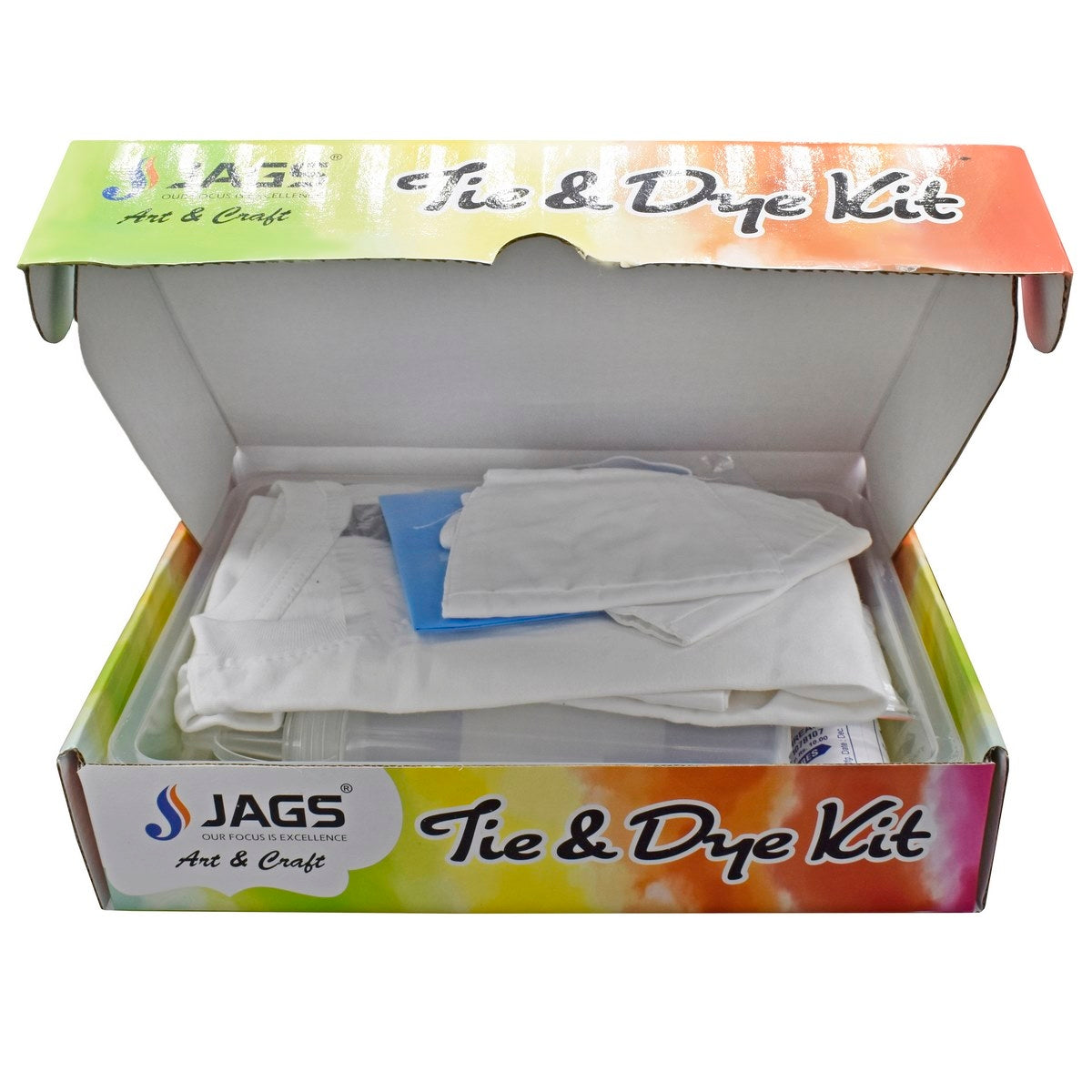 Jags Tie & Dye Kit (Pack of 3 Colors) 1 Eco Fluorescent Yellow Green UV Glow - 50 ml - 2 Mask and 1 T shirt Free