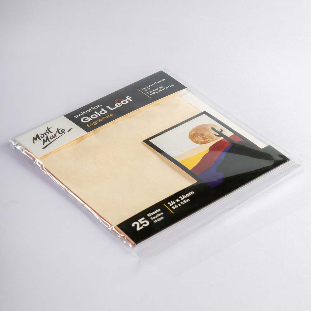 Mont Marte Imitation Gold Leaf Signature 14cm x 14cm (5.5in) 25 Sheets