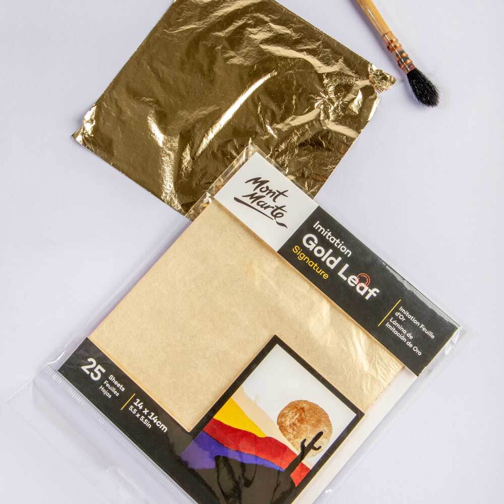 Mont Marte Imitation Gold Leaf Signature 14cm x 14cm (5.5in) 25 Sheets