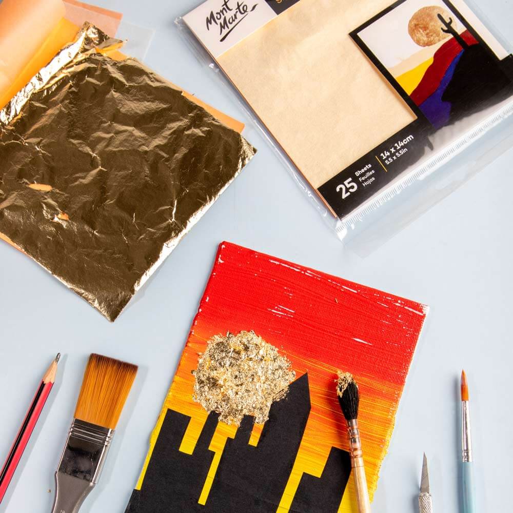 Mont Marte Imitation Gold Leaf Signature 14cm x 14cm (5.5in) 25 Sheets
