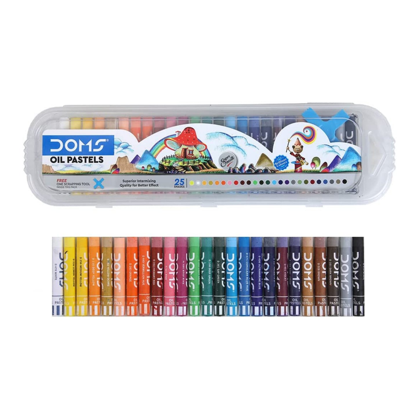 Doms Non-Toxic Oil Pastel Set in Plastic Case

- 25 Shades