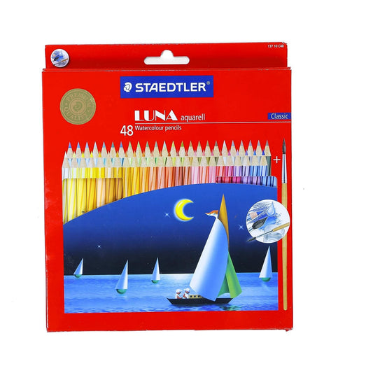 Staedtler Luna Water Colour Pencil Pack of 48 (Includes Free Items)
