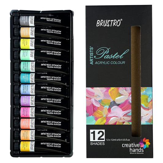 Brustro Artists ’ Acrylic Pastel Colour Set of 12 Colours X 12ML Tubes (Multicolor)
