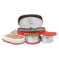 Milton Executive Lunch Insulated Tiffin, 2 Round Containers, 280 ml Each, 1 Oval Container, 450 ml, Red| Microwave Safe | Easy to Carry | Leak Proof | Insulated Tiffin | Hot Food