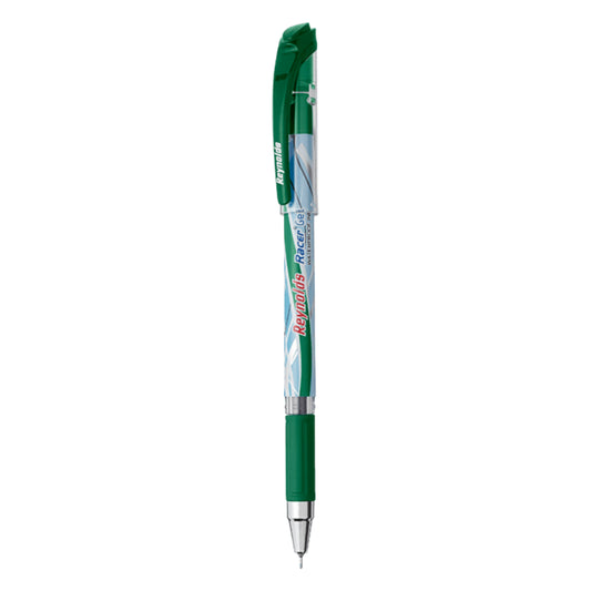Reynolds Racer Gel Green 5 Pc's Lightweight Gel Pen With Comfortable Grip For Extra Smooth Writing I School And Office Stationery|0.5Mm Tip Size