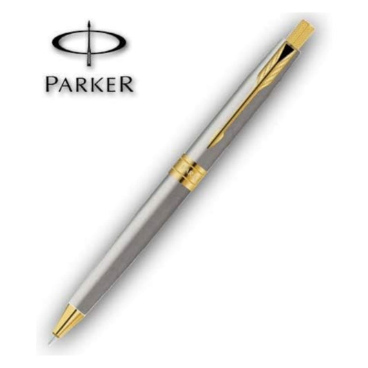 Parker Aster Brushed Metal Ball Pen With Gold Trim Ball Pen
