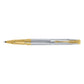 Parker Aster Shiny Chrome Gold Trim Roller Ball Pen