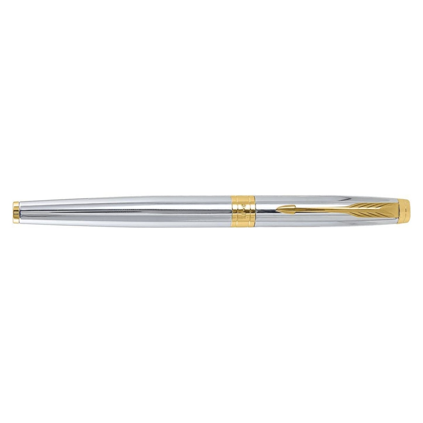 Parker Aster Shiny Chrome Gold Trim Roller Ball Pen