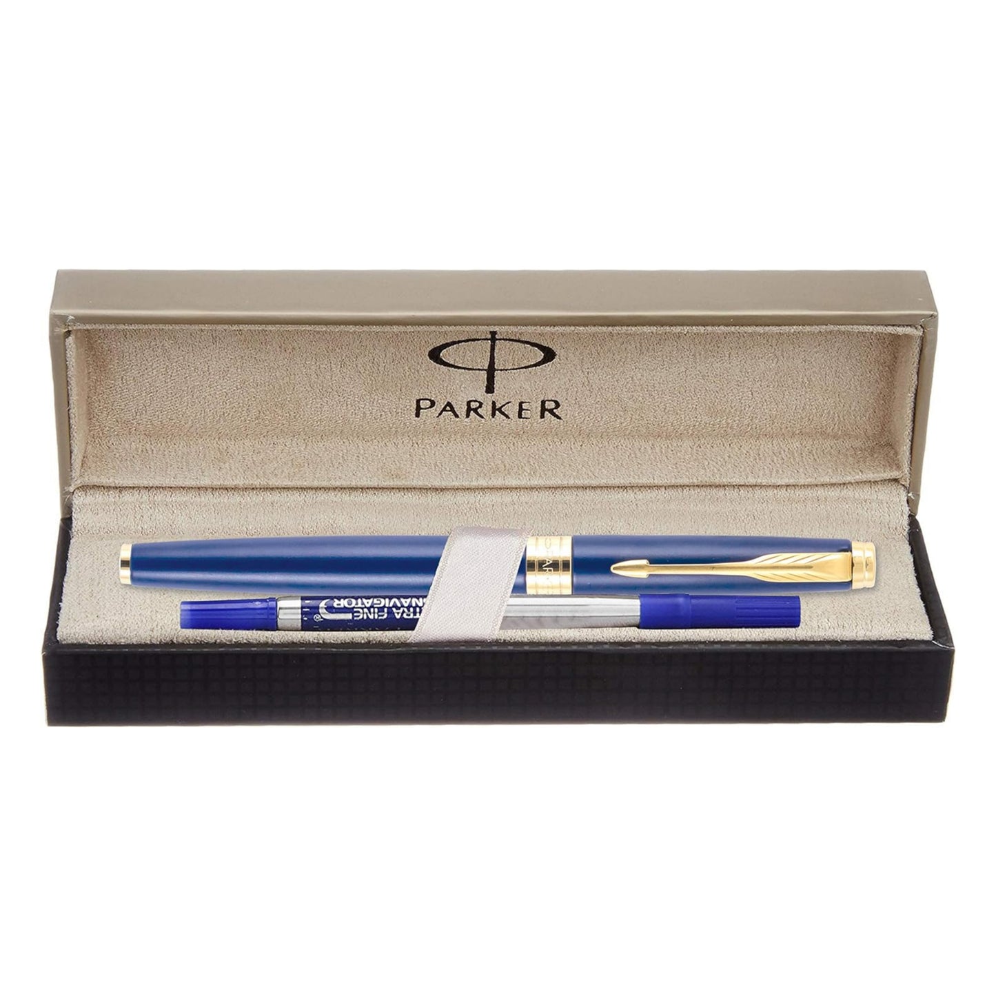 Parker Aster Matte Blue Gold Trim Roller Ball Pen