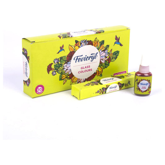 Pidilite Fevicryl Glass Colours Water Based 10 Shades Assorted