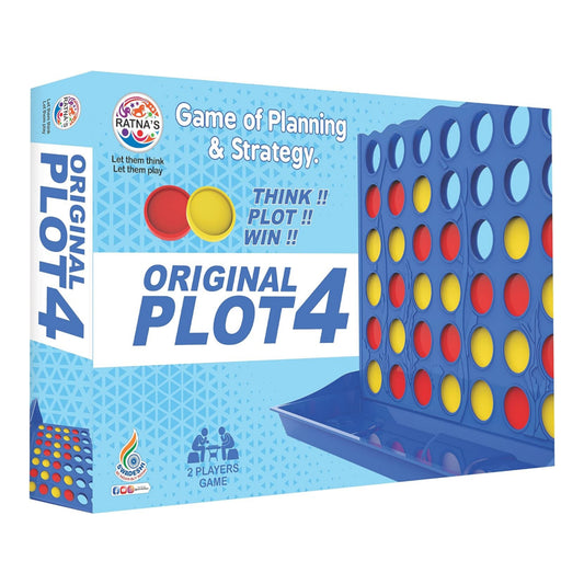 Ratna's Original Plot 4 Big Board Game Family Game Strategy Game for 2 Players Ages 5 & Up