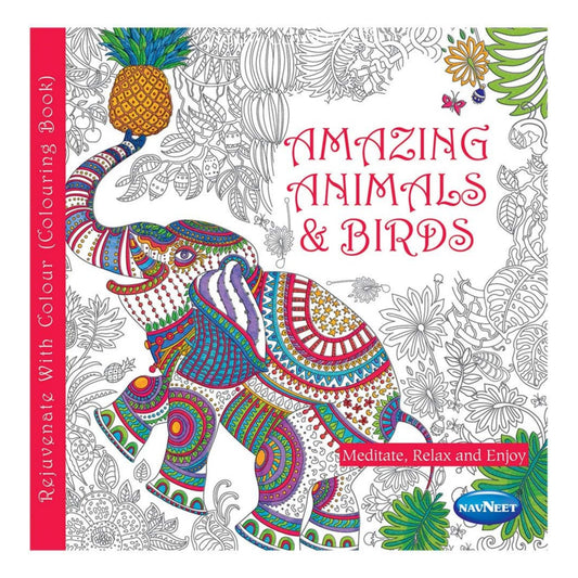 Navneet Adult Colouring Book - Amazing Animals And Birds