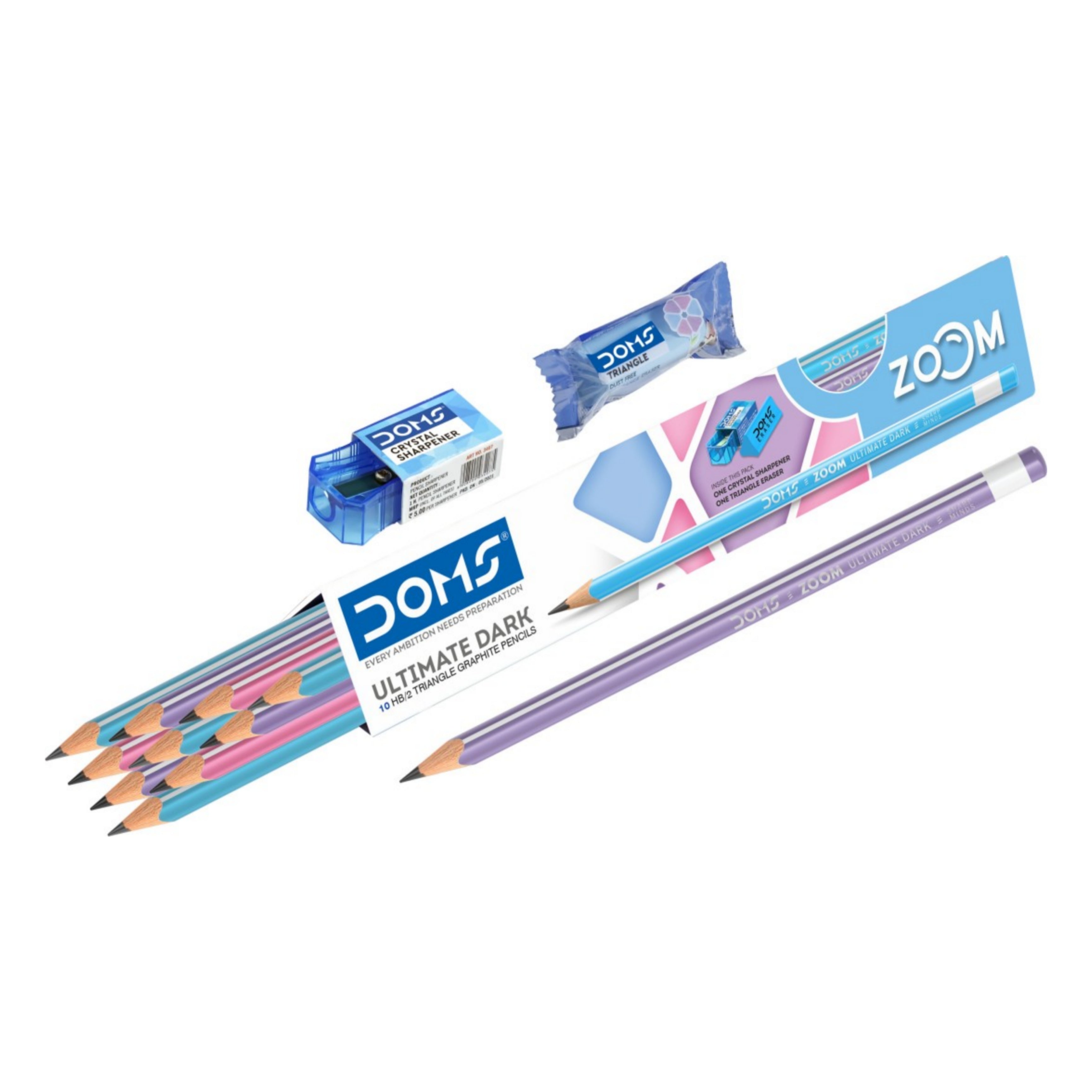 Graphite Triangle Doms Zoom Ultimate Dark HB/2 Triangle Graphite Pencils – SATYAM STATIONERS