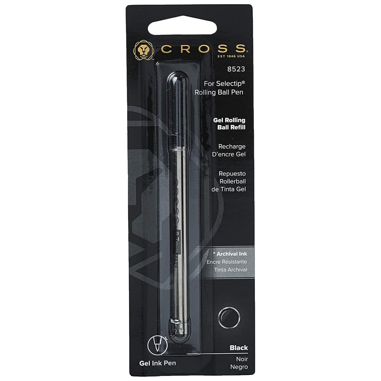 Cross 8523 Rollerball Medium Gel Ink Refill Pack of 1 Black