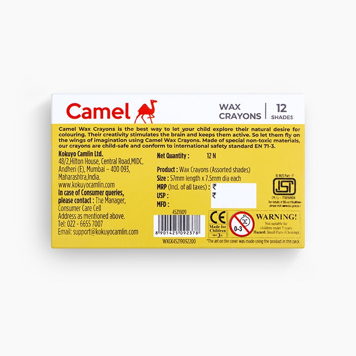 Camel Wax Crayons - 12 Shades
