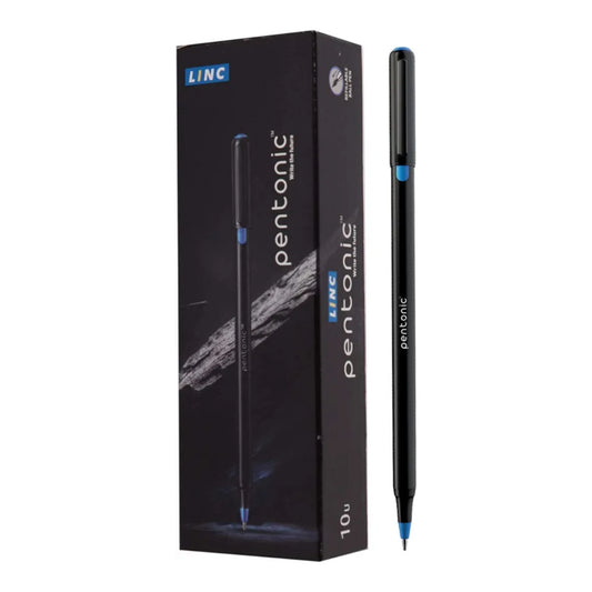 LINC Pentonic 0.7 mm Ball Pen Black Body - Blue Ink Set of 10 Pens