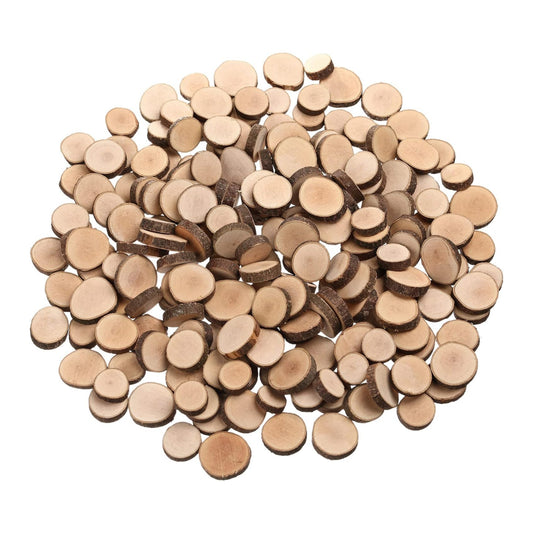 Natural Wooden Slices Round 1.5-2x0.5cm 100 Grams
