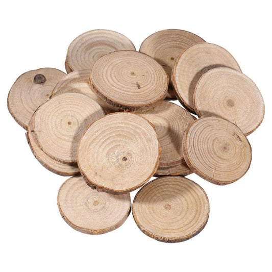 Natural Wooden Slices Round 3.5-4x0.5cm 100 Grams