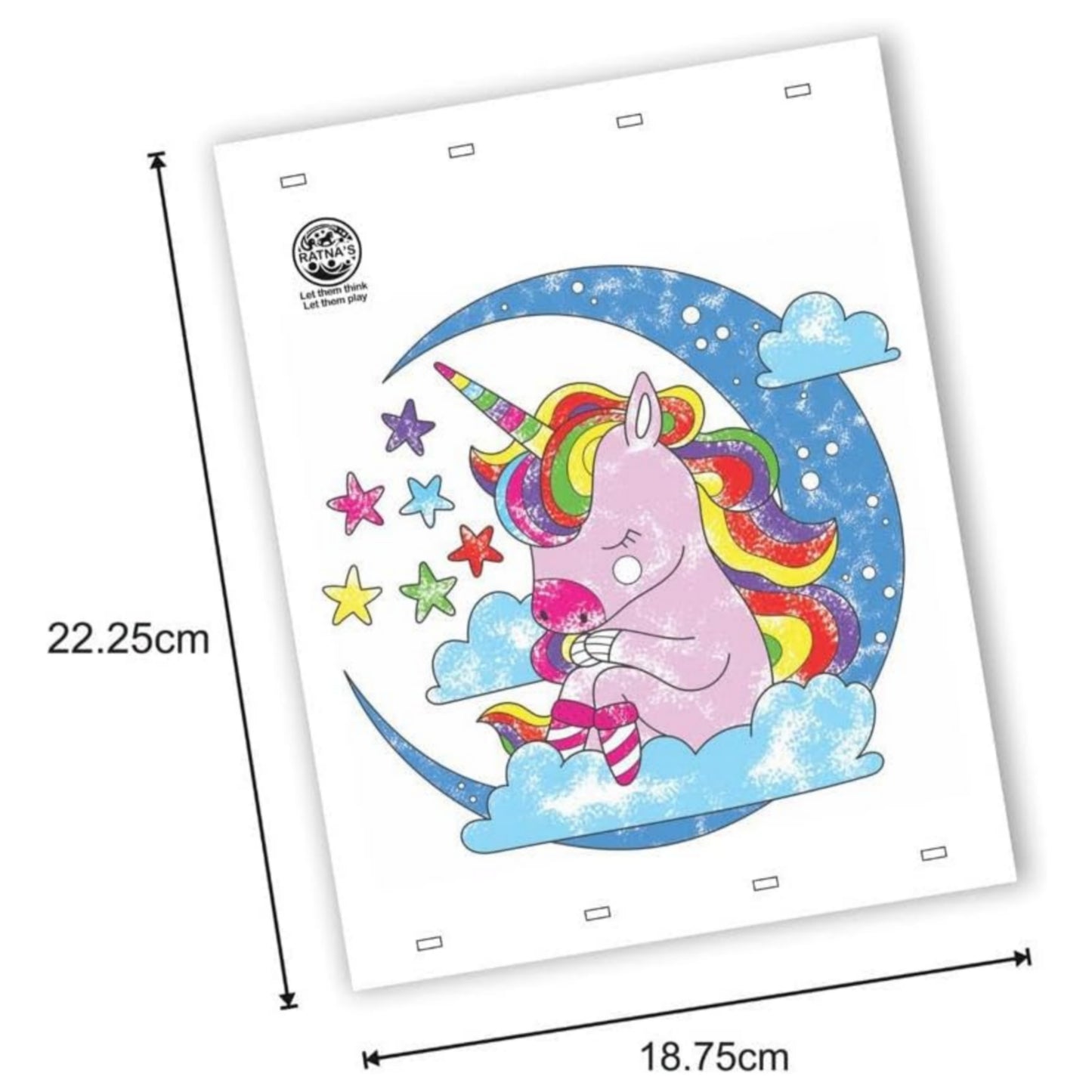 Ratna's Unicorn Finger Painting Kit Non Toxic Colours With Plastic Fingers & Printed Sheets for Mess Free Exprience for Kids and Toddlers