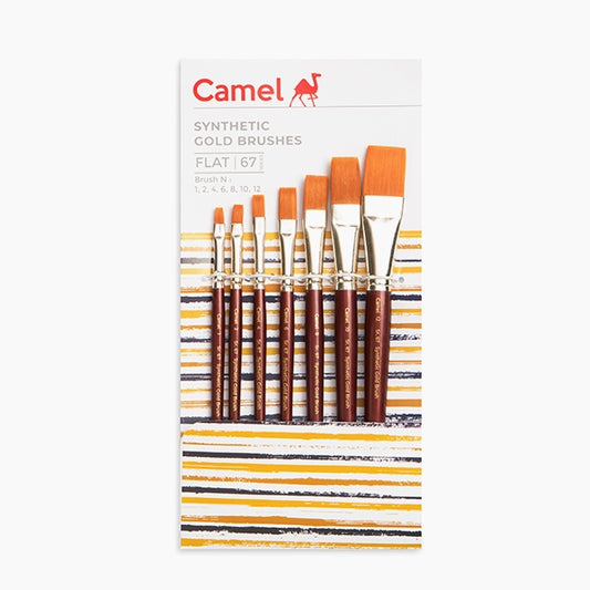 Camlin Camel Synthetic Gold Brushes Flat - Series 67