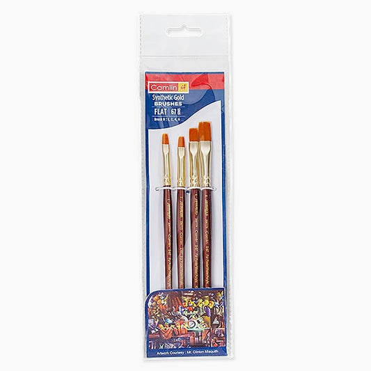 Camlin Camel Synthetic Gold Brushes Flat - Series 67