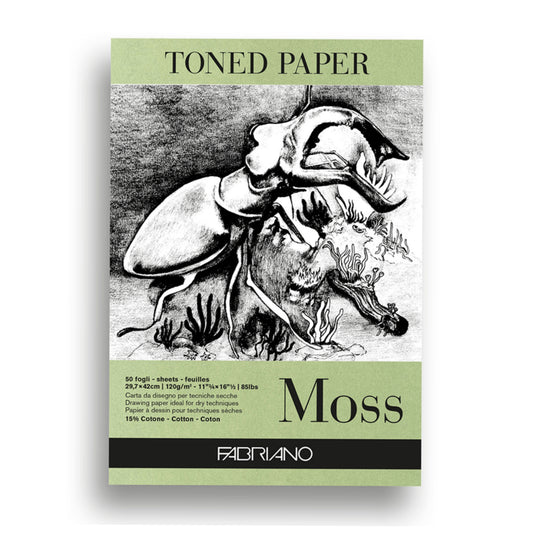 Fabriano Toned Paper Pad Moss 120 GSM (Contains- 50 Sheets)
