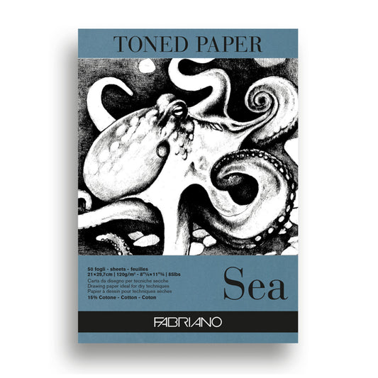Fabriano Toned Paper Pad Sea 120 GSM (Contains- 50 Sheets)