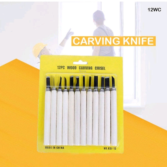 Wood Carving Tool Set of 12 Pc's For Professionals, Carpenters and Hobbyists