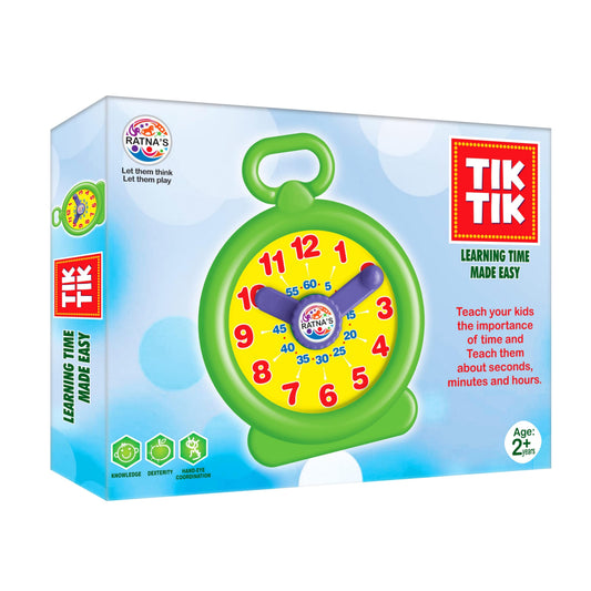 Ratna's TIK Clock for Kids. Teach Your Kid Timing, Let Them Learn Seconds, Minutes and Hours