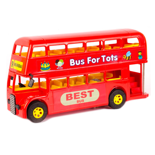 Prime Double Decker City Bus of Mumbai - Vehicle Friction Toy, Age: 3 Years & Above, Color: Red