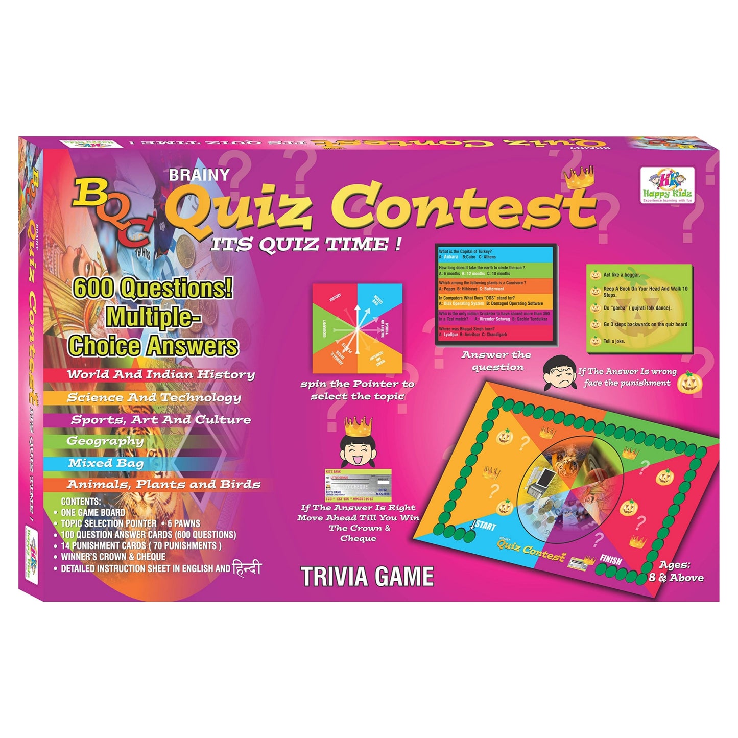 Happy kidz Educational Board Game Brainy Quiz Contest Game for Kids