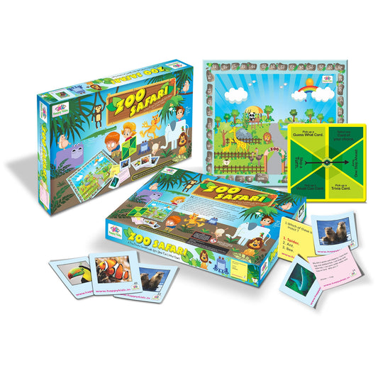 Happy Kidz Board Game Fun Board Game Zoo Safari Educational Games for Kids