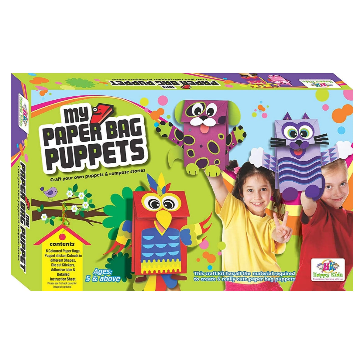 Happy Kidz My Paper Bag Puppets -Craft Your own Puppet and Stories
