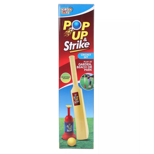 Virgo Toys Plastic Pop up and Strike Cricket Set - Multicolour
