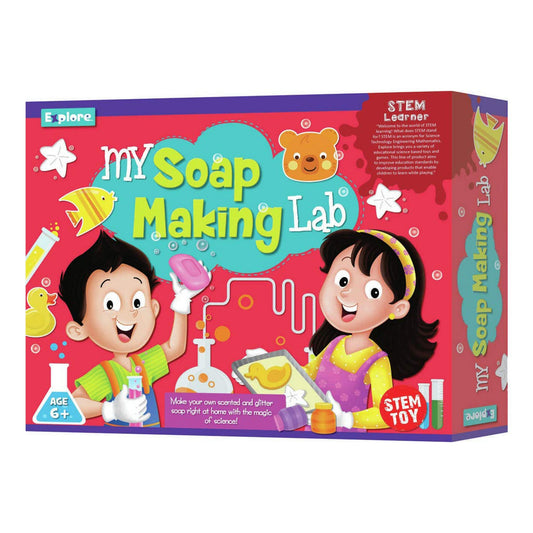Explore My Soap Making Lab Science Learning & Educational DIY Activity Kit for Kids, STEM Learner Kit for Education and Creativity