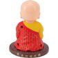 Little Monk Figurine, Solar Chinese Little Buddha Monk Statue, Bring Good Fortune Decoration Ornament, Funny Car Shaking Head Toy, Solar Power Nodding Head Dancing Toy