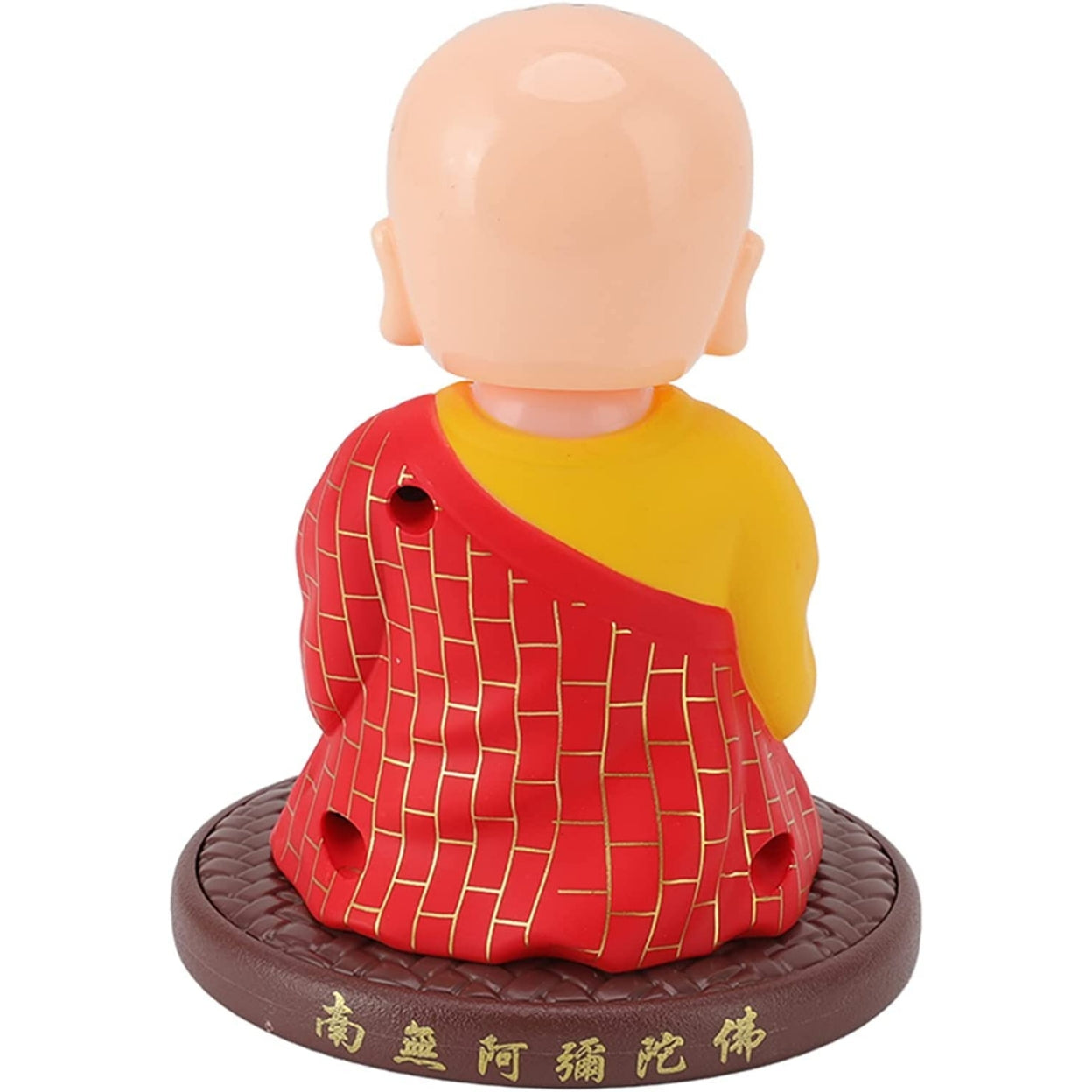 Little Monk Figurine, Solar Chinese Little Buddha Monk Statue, Bring Good Fortune Decoration Ornament, Funny Car Shaking Head Toy, Solar Power Nodding Head Dancing Toy