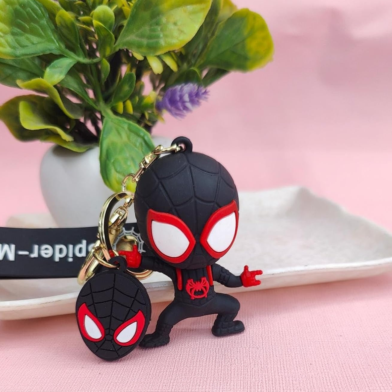 Spiderman Cartoon 3D Silicone High -Quality PVC Material Keychain