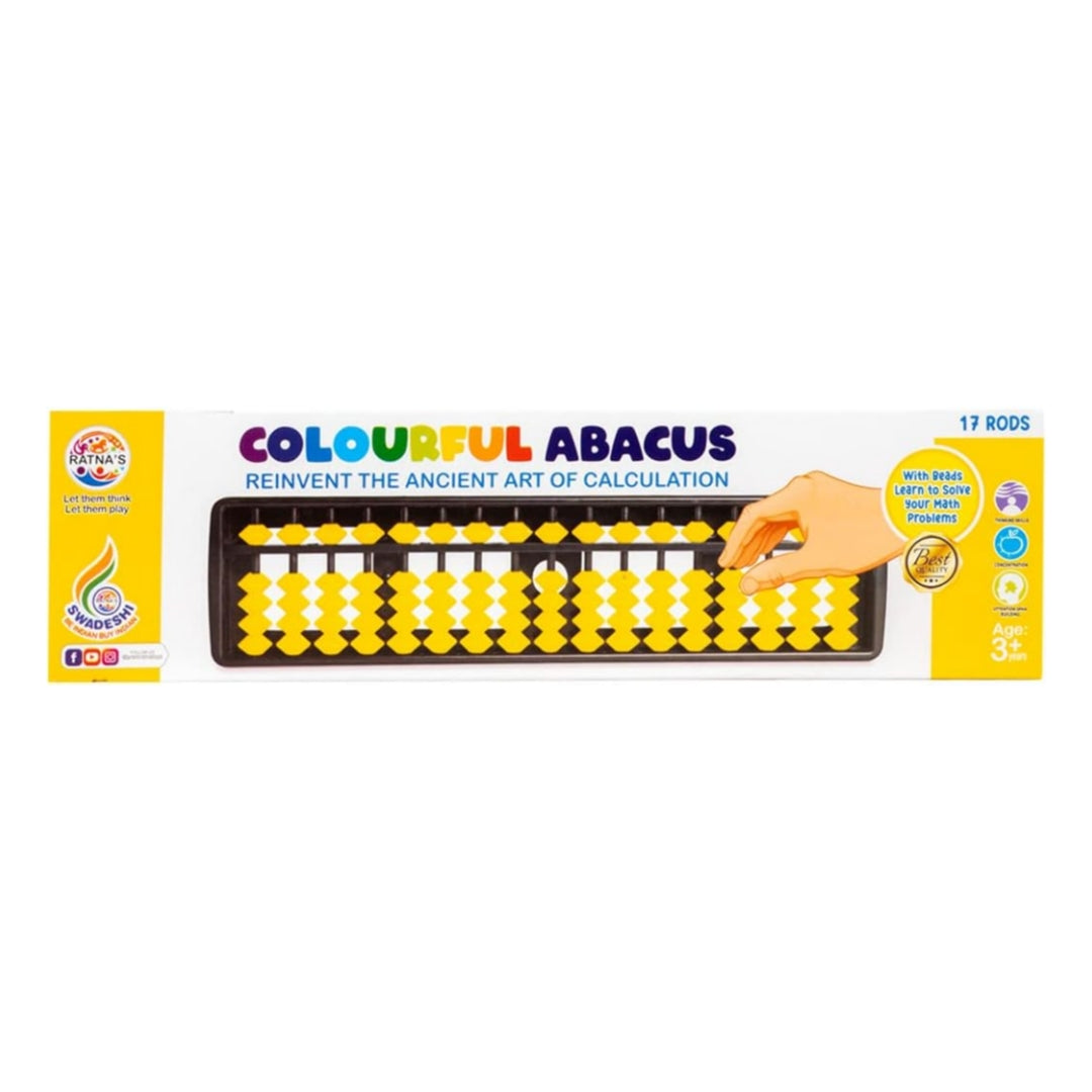 Ratna's Colourful Abacus 17 Rod Tool for Kids Enhance Counting Skills and Mathematics Educational Toy (Multicolor)