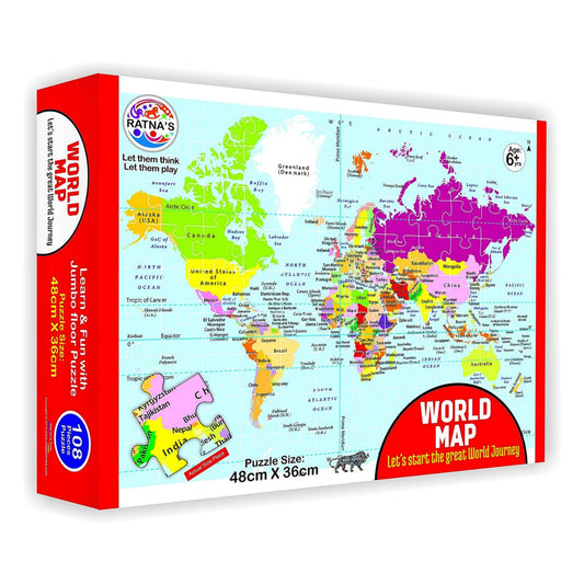 RATNA'S Educational Jigsaw Puzzle Range for Kids - World MAP