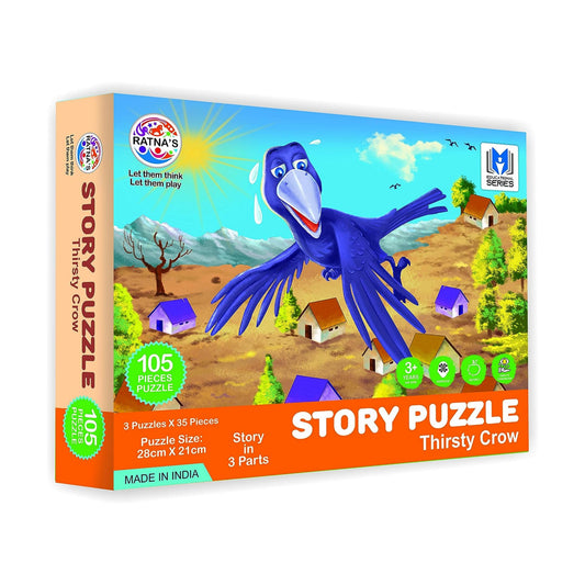 RATNA'S Story Jigsaw Puzzle The Thirsty Crow for Kids