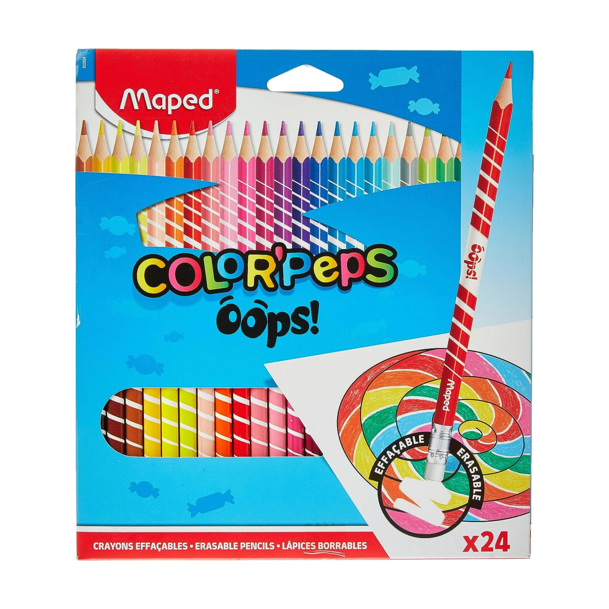 Color Peps Set Maped Color'Peps Oops Erasable Color Pencils Set - Pack of 24 – SATYAM ...