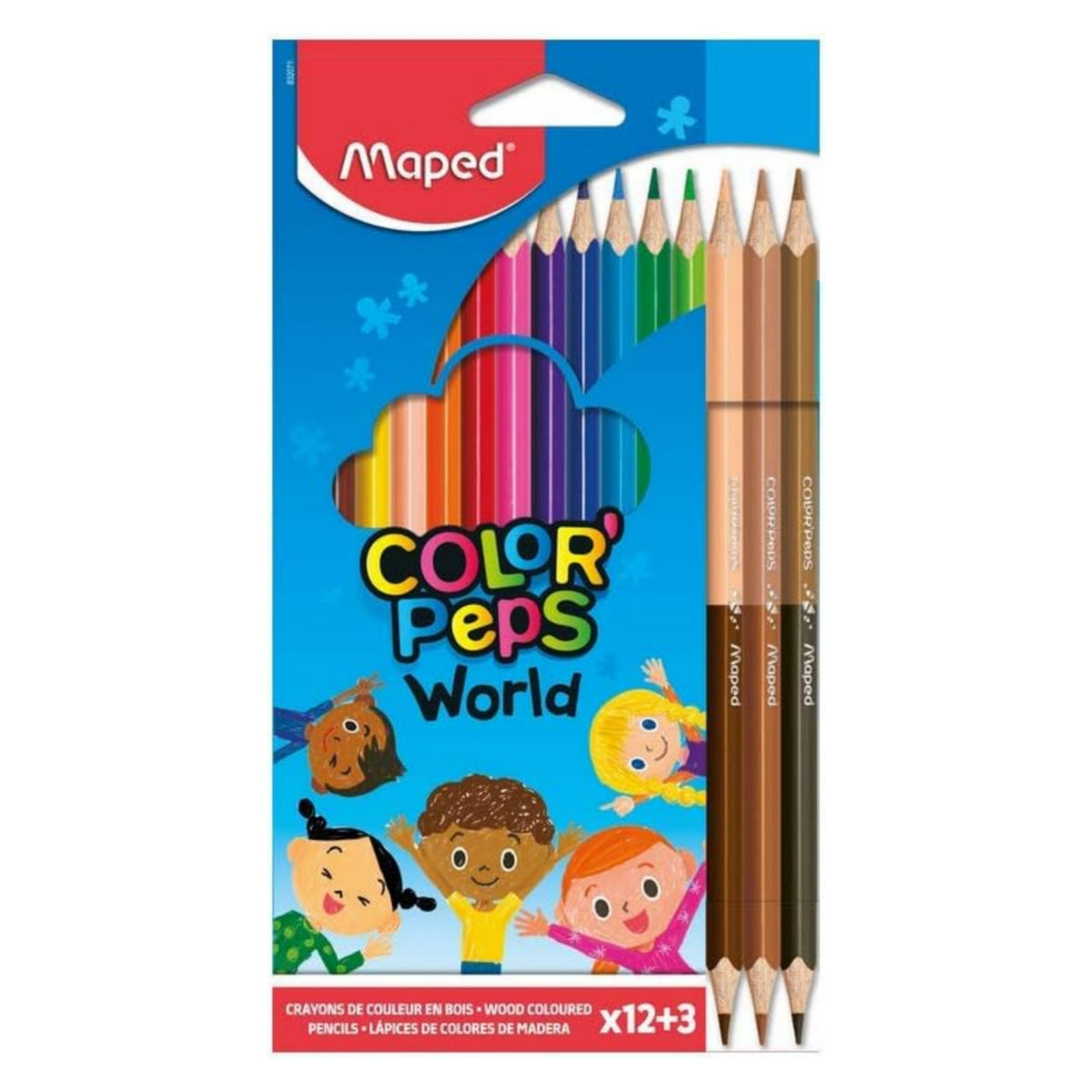 Color Peps Set Maped Color'Peps World Color Pencils Set (Pack of 12) + Duo Skin Color ...