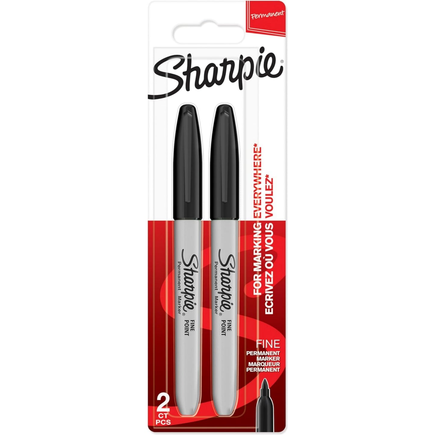 Sharpie Permanent Markers Fine Tip - Black Set of 2