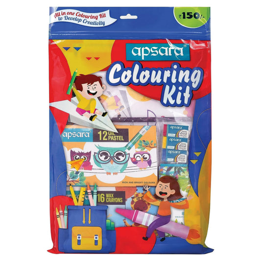 Apsara Colouring Kit | Ideal Gift Pack | Colouring Kit for Children | Kids Gifting Set | Complete Drawing Set | Fun Birthday Gift | Fun Children's Gift | Combo of 8 items
