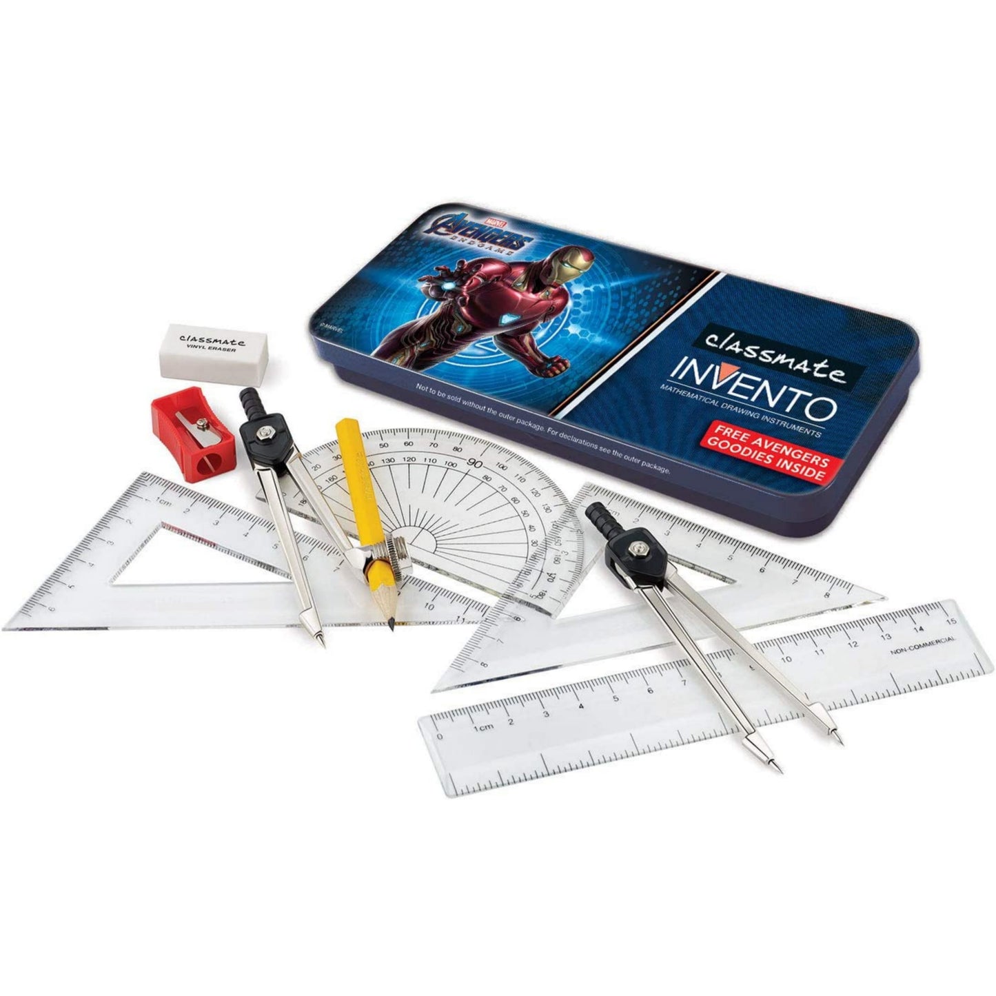 Classmate Invento Geometry Box| Rust Resistant Instruments | Available in your Favourite Avengers Characters