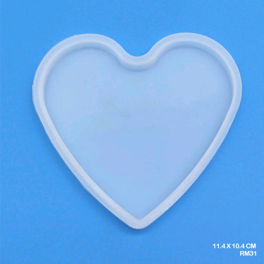 Silicone Mould Heart Coaster 4 Inch