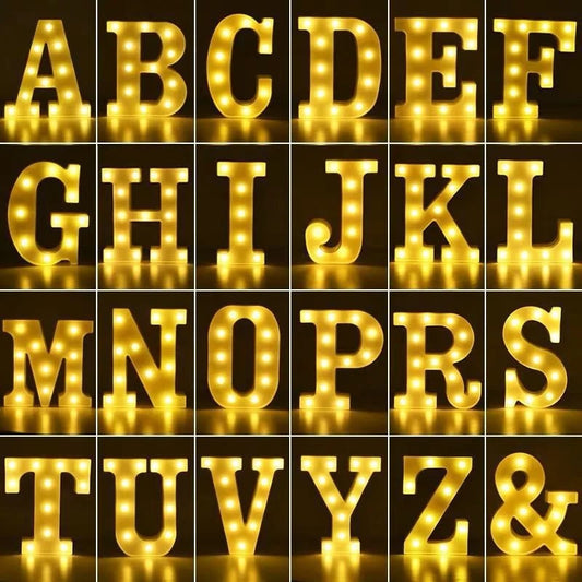 Marquee Alphabet Shaped Led Light - Asthetic Decorations Letter Light for Romantic Gift, Diwali Decoration Item, Night Light Lamp and Wall Lamp