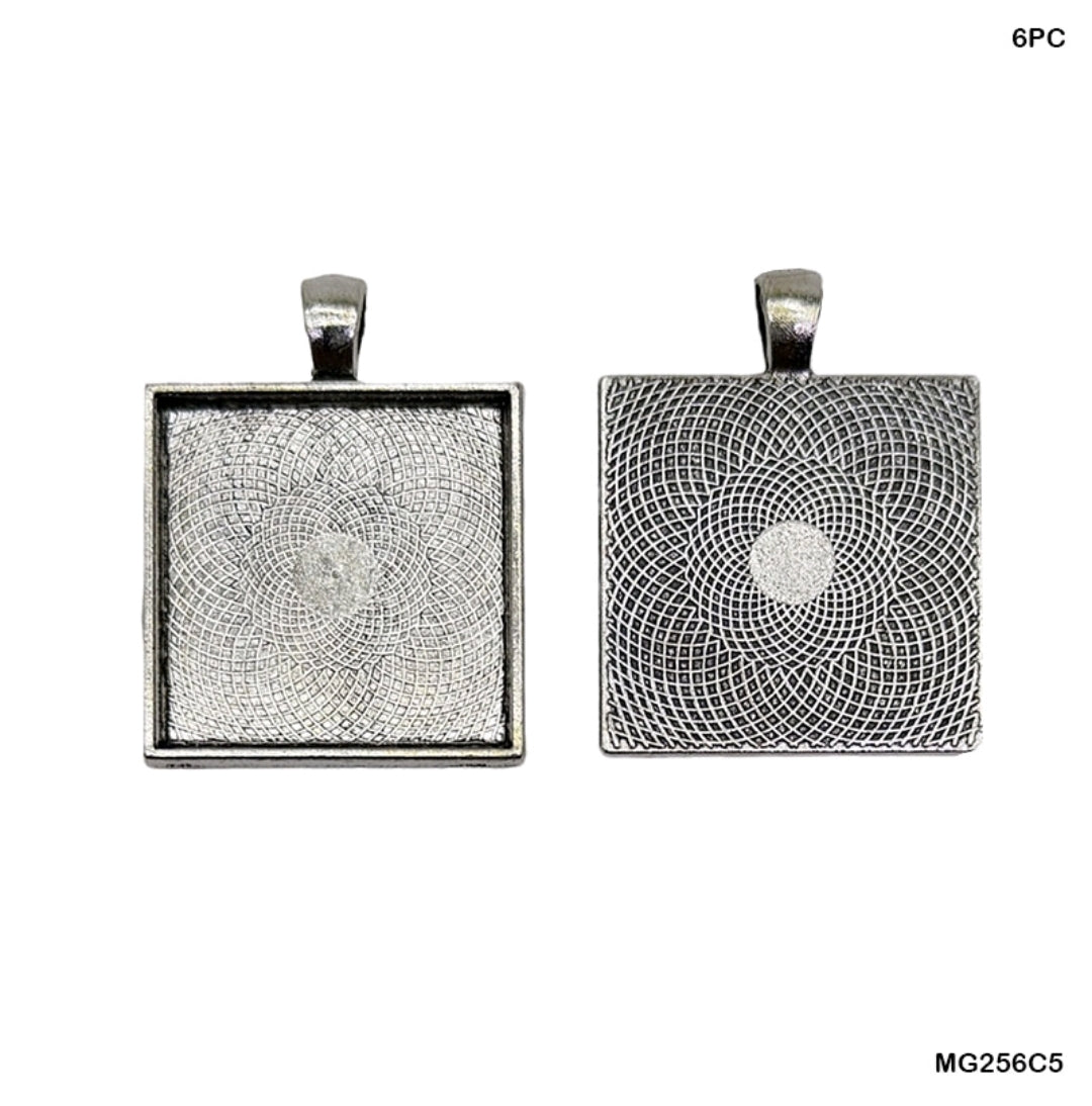 Square Shape Bezel Pendant 6  Pc's